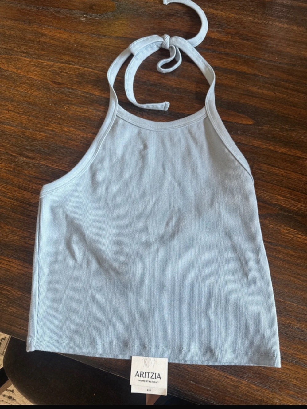 Aritzia Light Blue Ribbed Halter